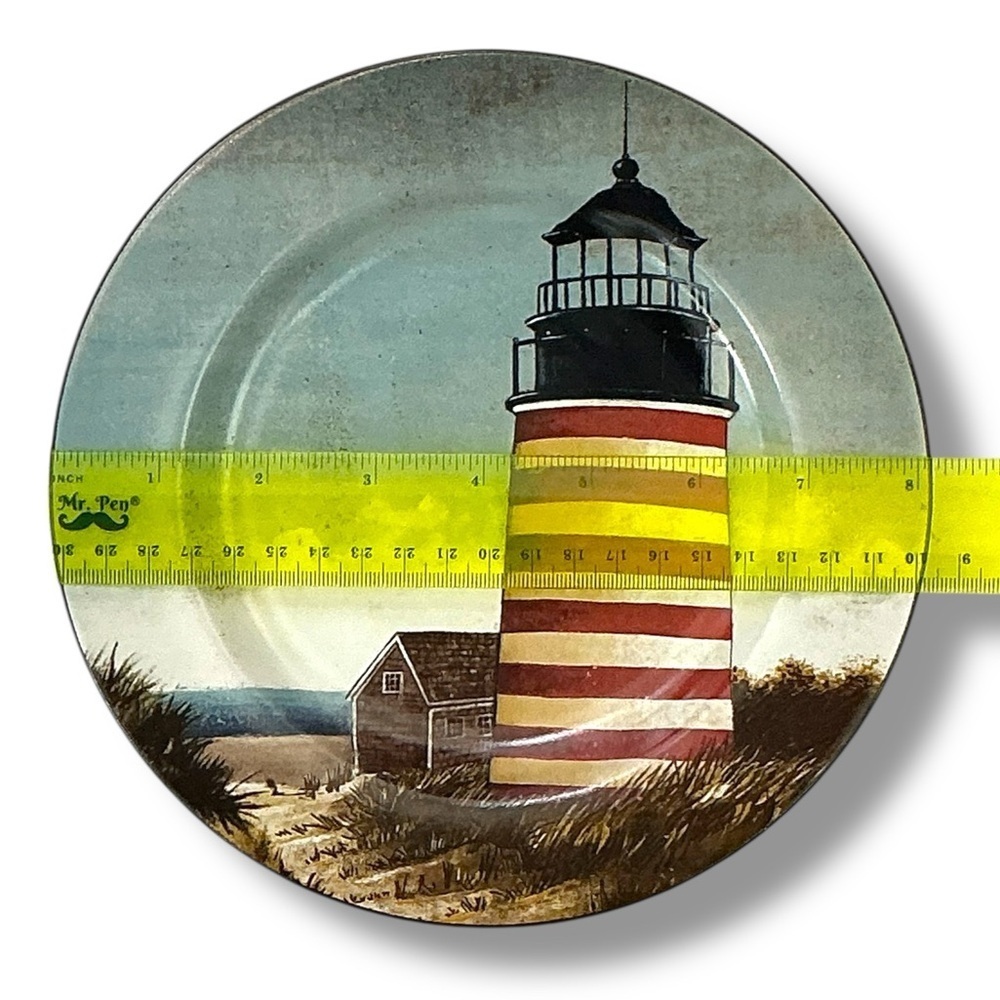 David Carter Brown Plate “By The Sea” Nautical Coastal Lighthouse Sakura 8 1/8” - Picture 6 of 16